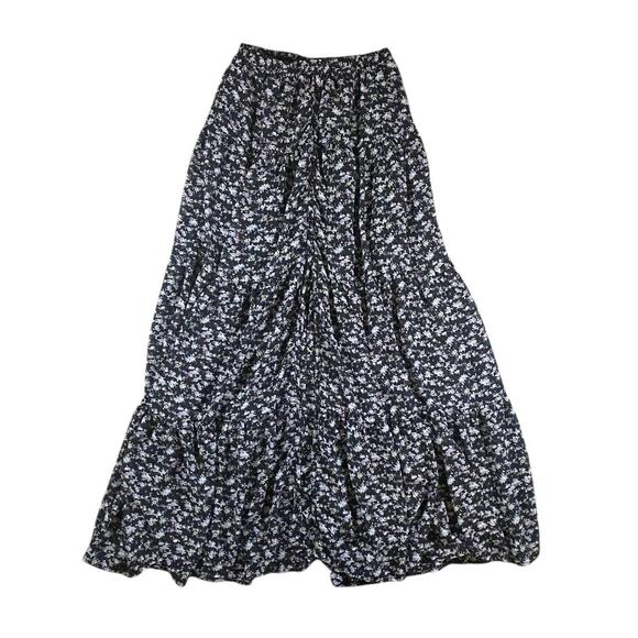 Lulus Subtle Sweetness Black Floral Print Tiered Maxi Skirt - XS - Picture 2 of 5